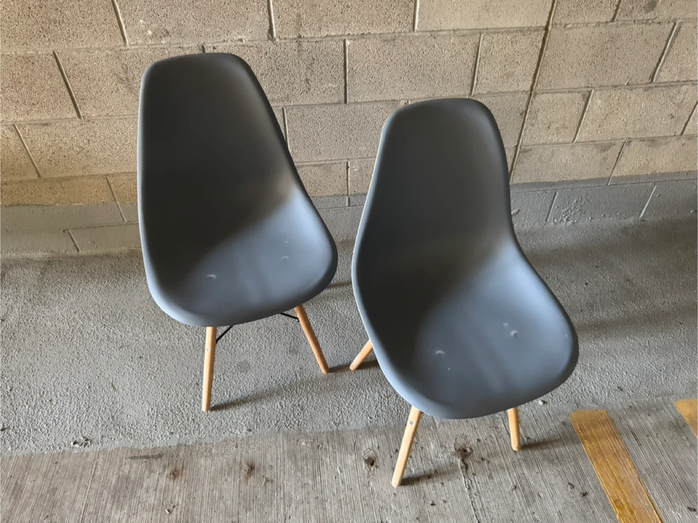 Set of 2 Grey Eames Style Dining Chairs - photo 2