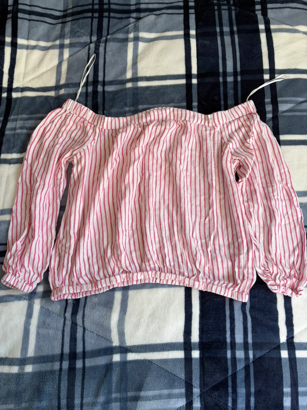 Twik Pink and White Striped Off-the-Shoulder Top - photo 2