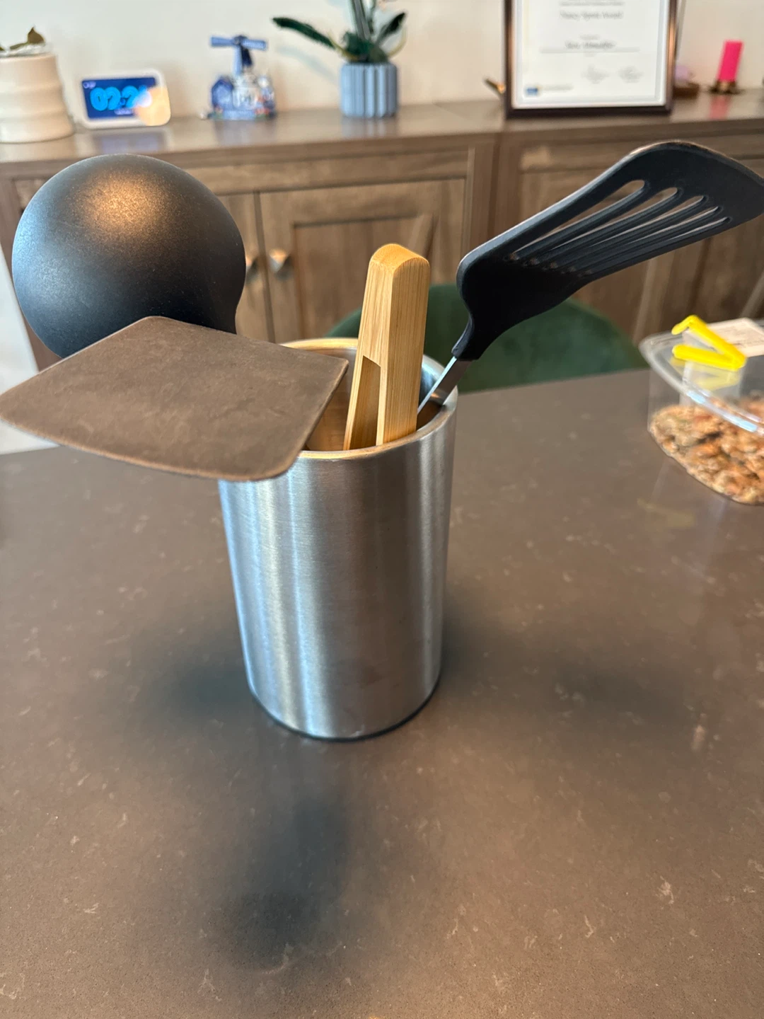 Stainless Steel Kitchen Utensil Holder with Utensils - photo 2