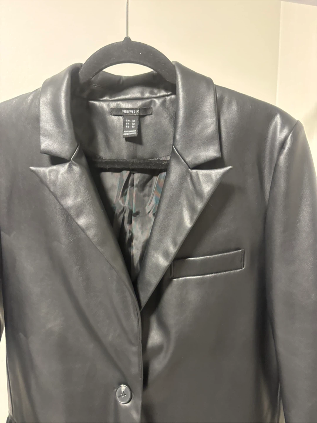 Blazer faux cuir noir Forever 21 grandeur M - photo 2