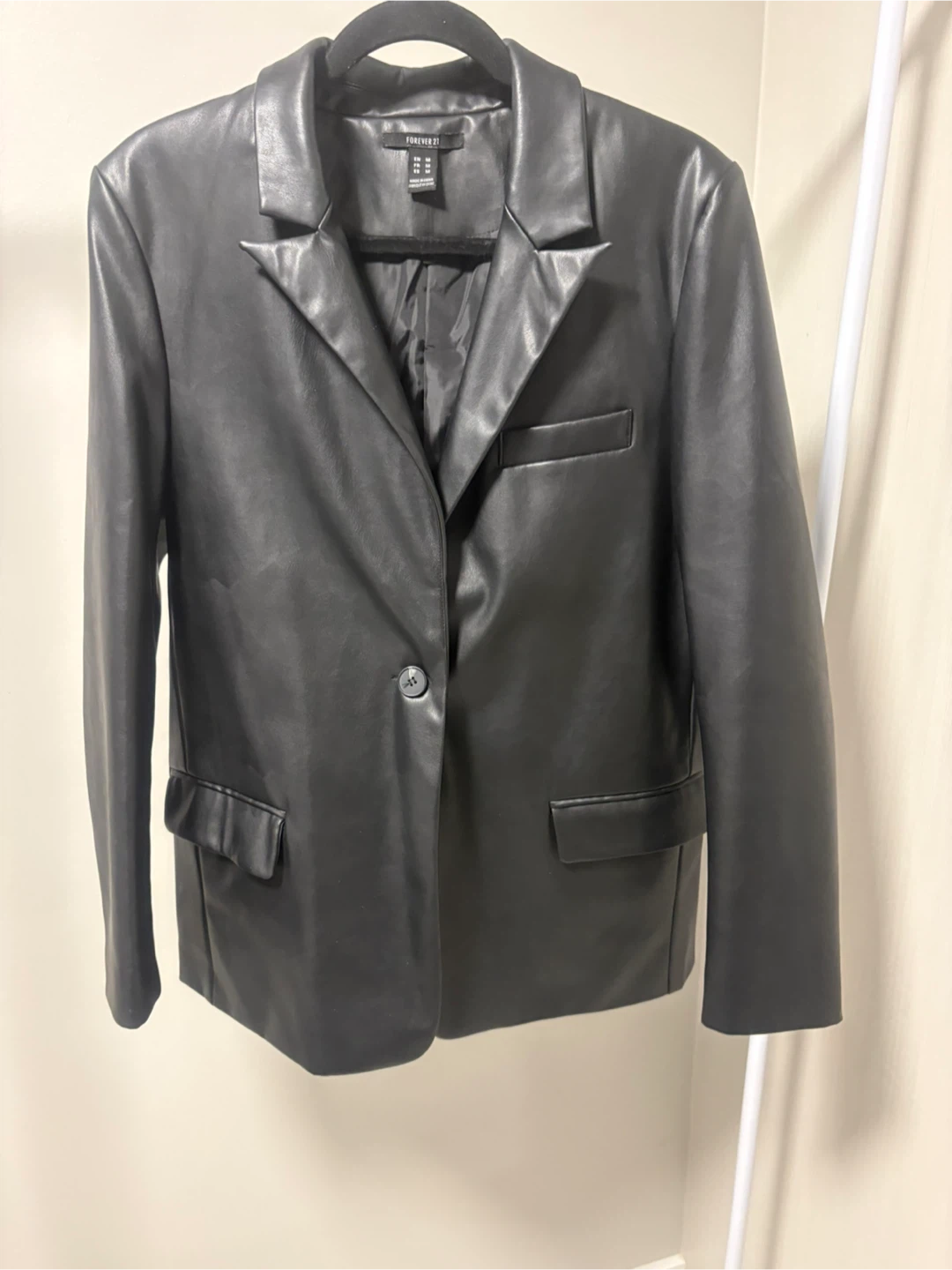 Blazer faux cuir noir Forever 21 grandeur M