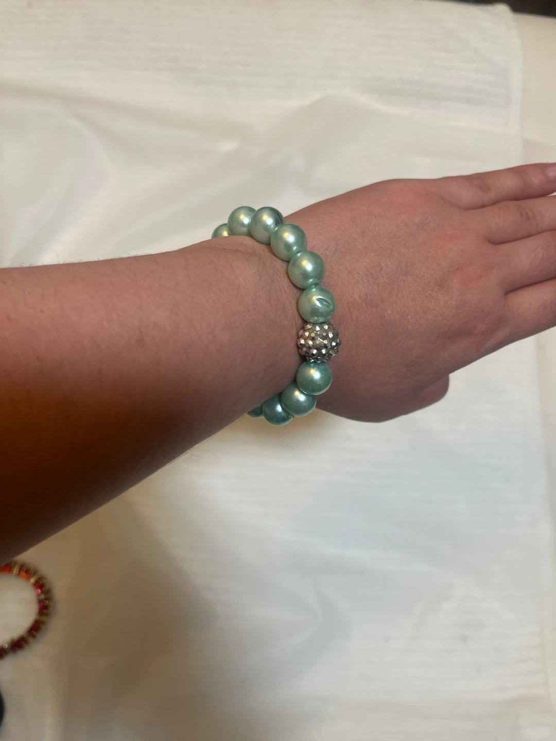 Light Blue Pearl Beaded Bracelet
