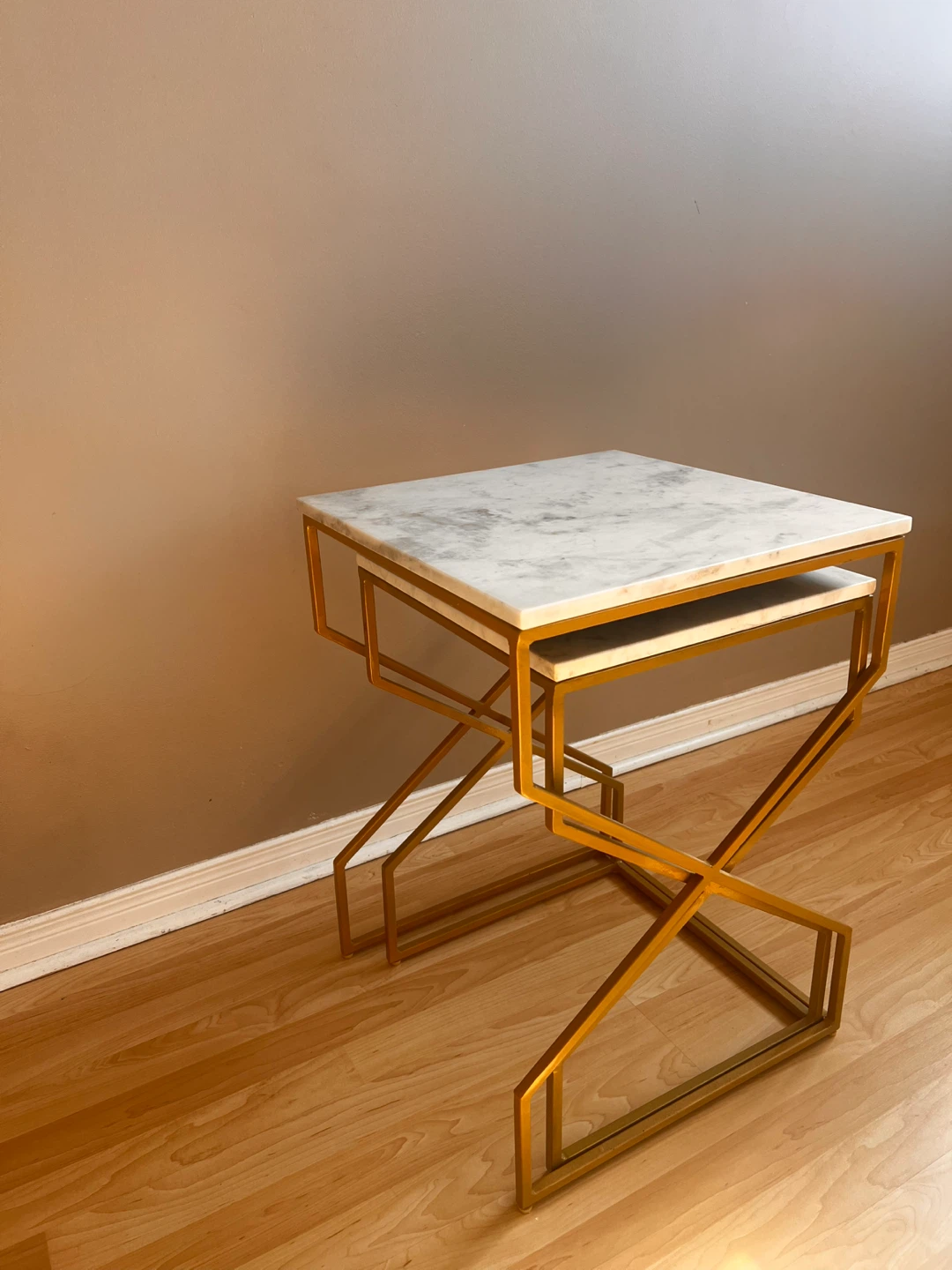 MOVE OUT SALE - Set of 2 Marble Top Nesting Tables - photo 4