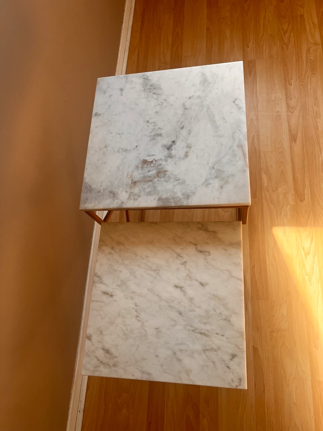MOVE OUT SALE - Set of 2 Marble Top Nesting Tables - photo 2