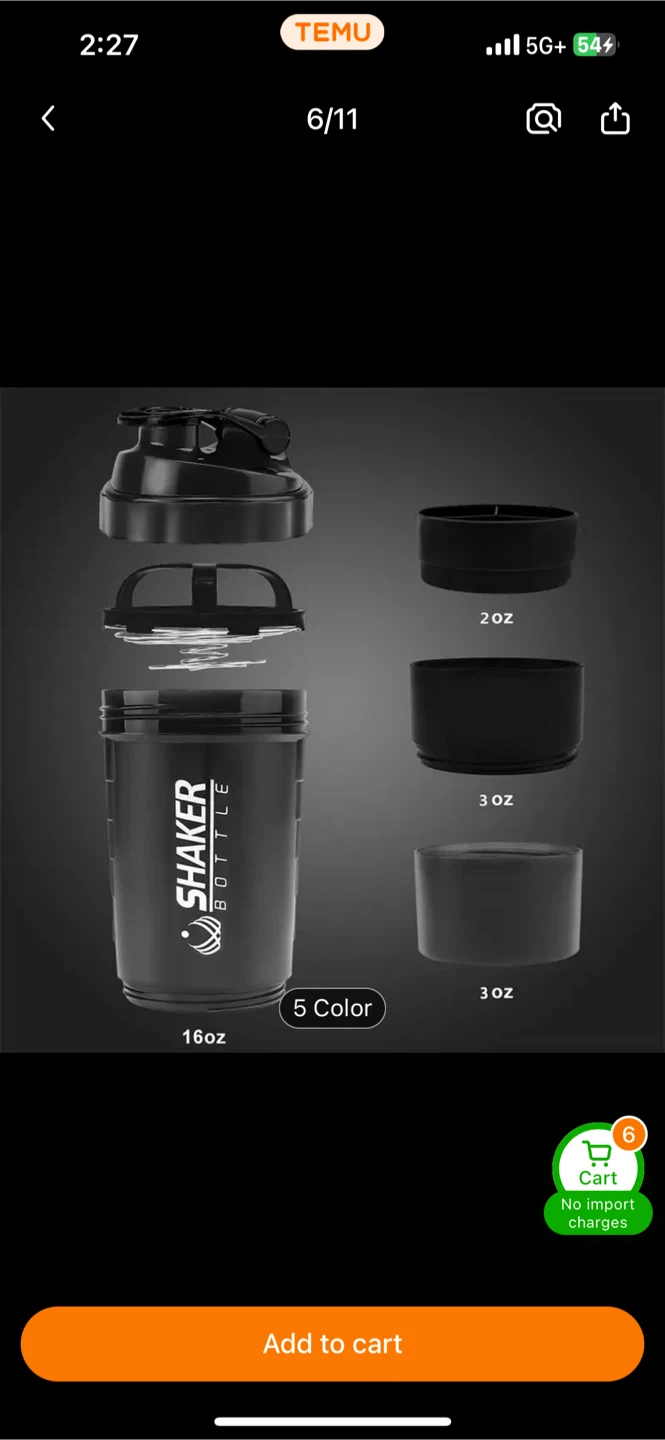 Shaker Bottle - Black - photo 3