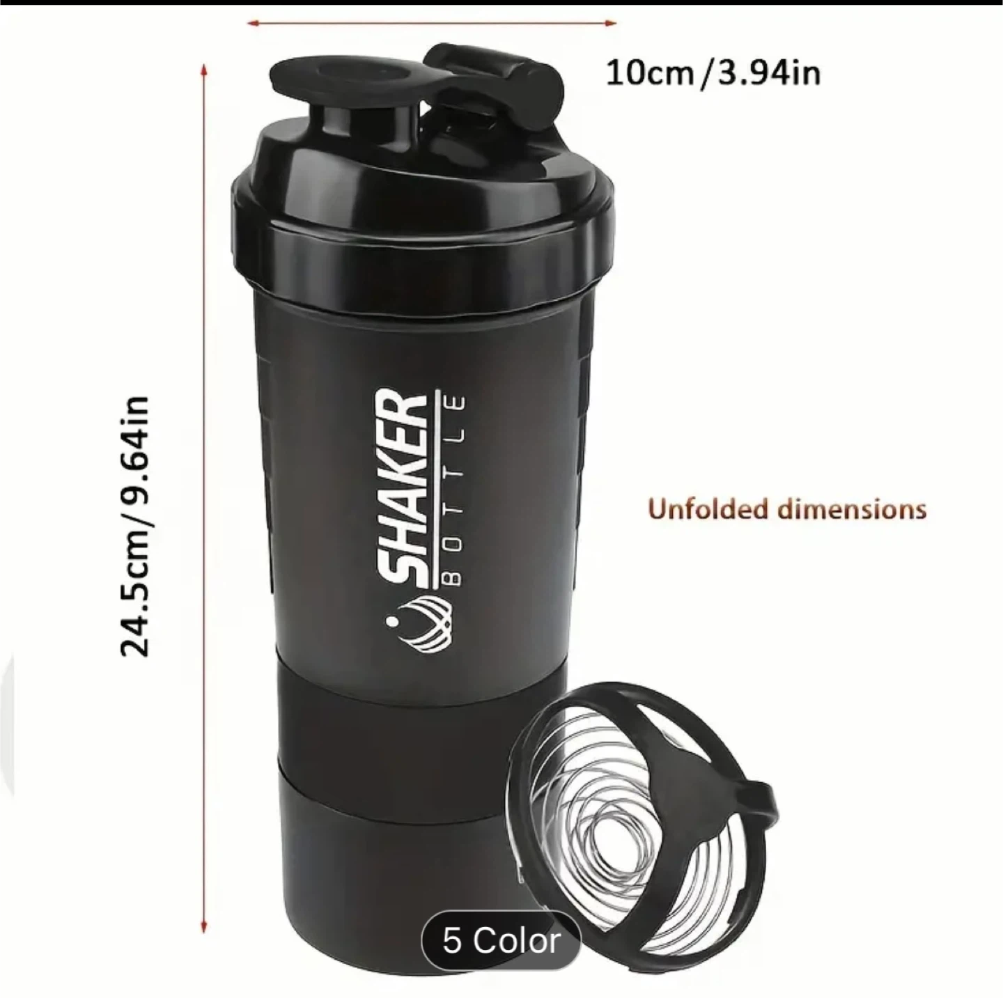 Shaker Bottle - Black - photo 2