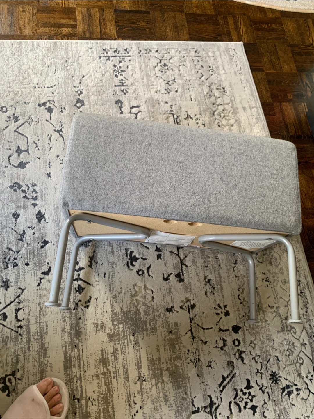 IKEA Grey Felt Stool/Ottoman - photo 4