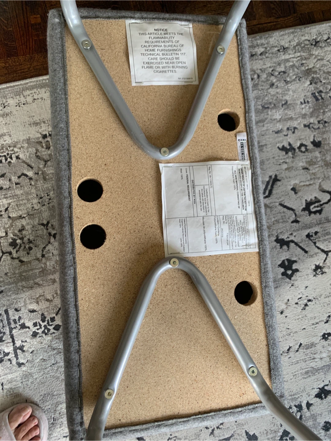 IKEA Grey Felt Stool/Ottoman - photo 3