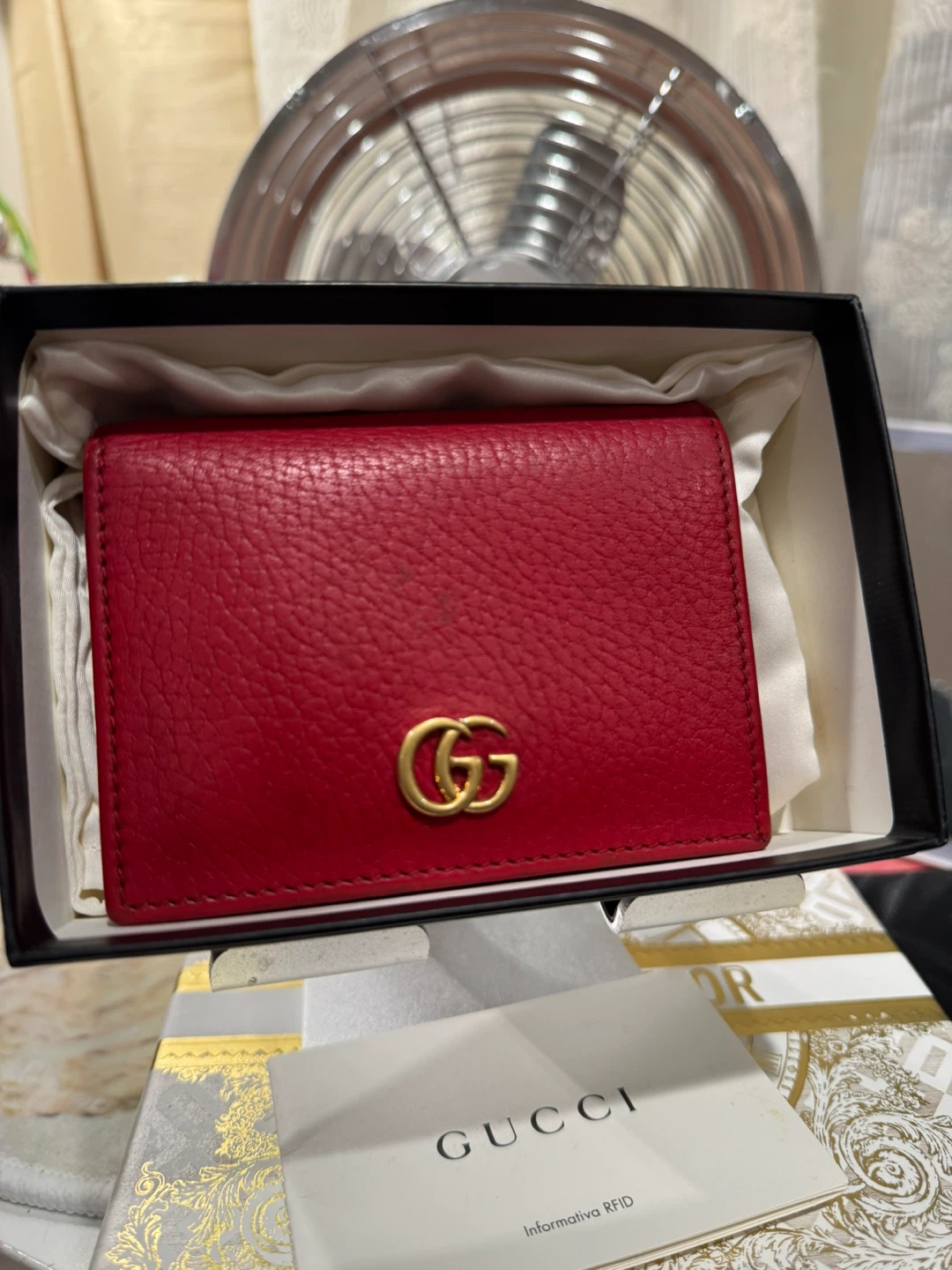 Red Gucci Marmont Wallet