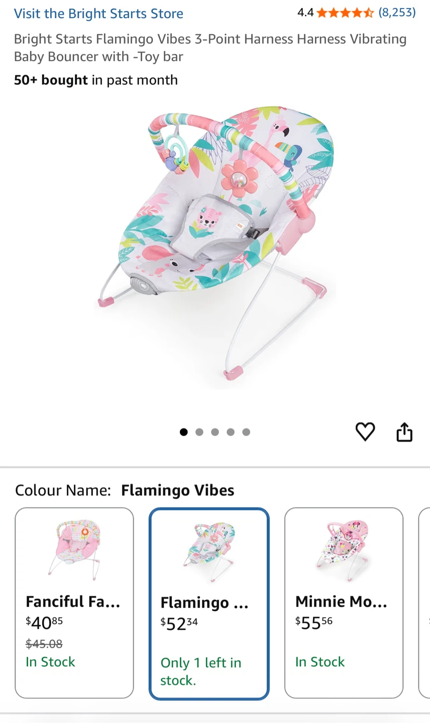 Baby Bouncer with Toy Bar