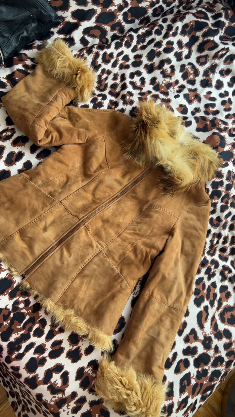 Brown Suede and Fur Jacket