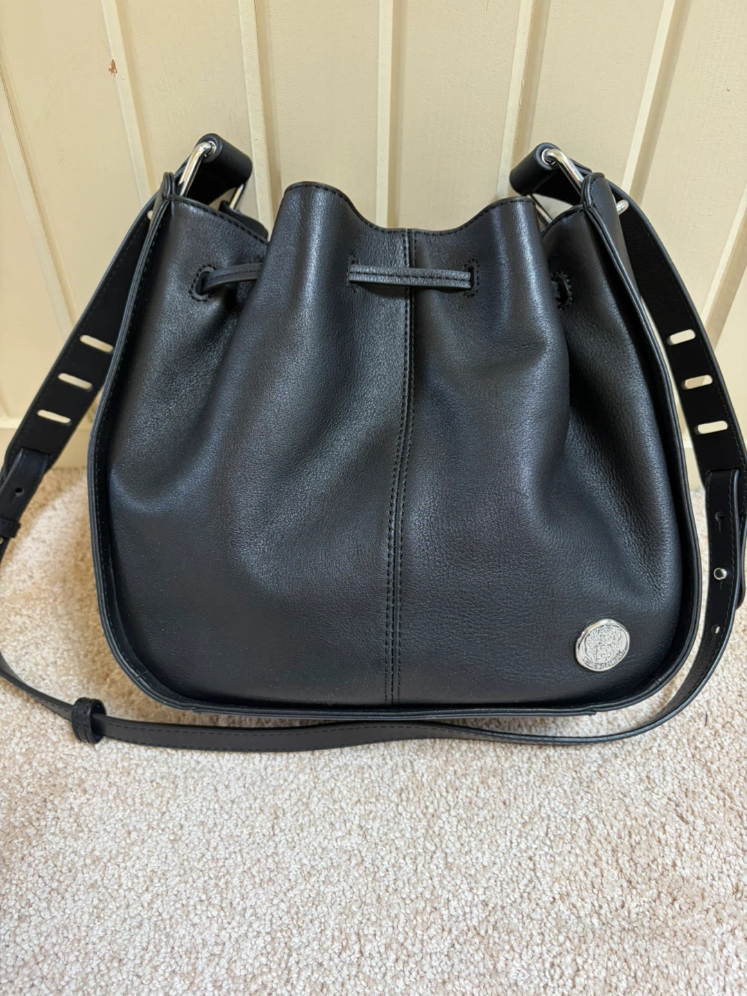 Vince Camuto genuine leather bucket bag.