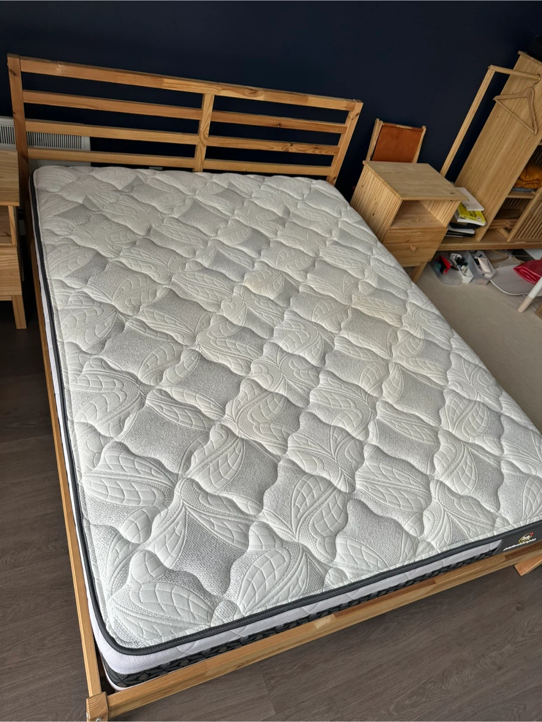 Like new Queen IKEA bed frame +Nightstand +Free delivery - photo 3