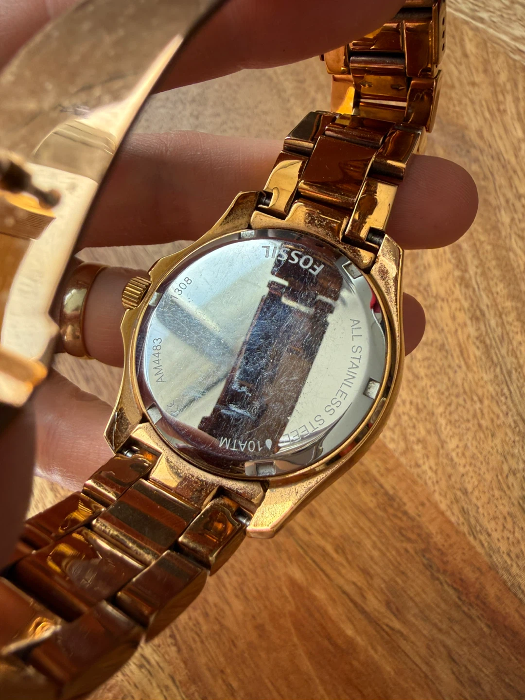 Fossil Rose Gold Tone Stainless Steel Watch with Crystal Bezel - photo 4