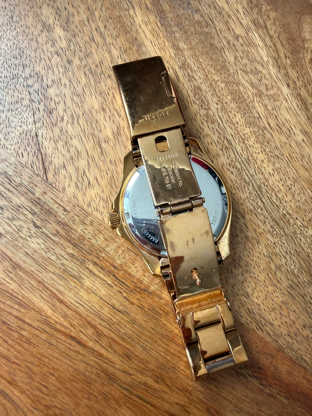 Fossil Rose Gold Tone Stainless Steel Watch with Crystal Bezel - photo 2