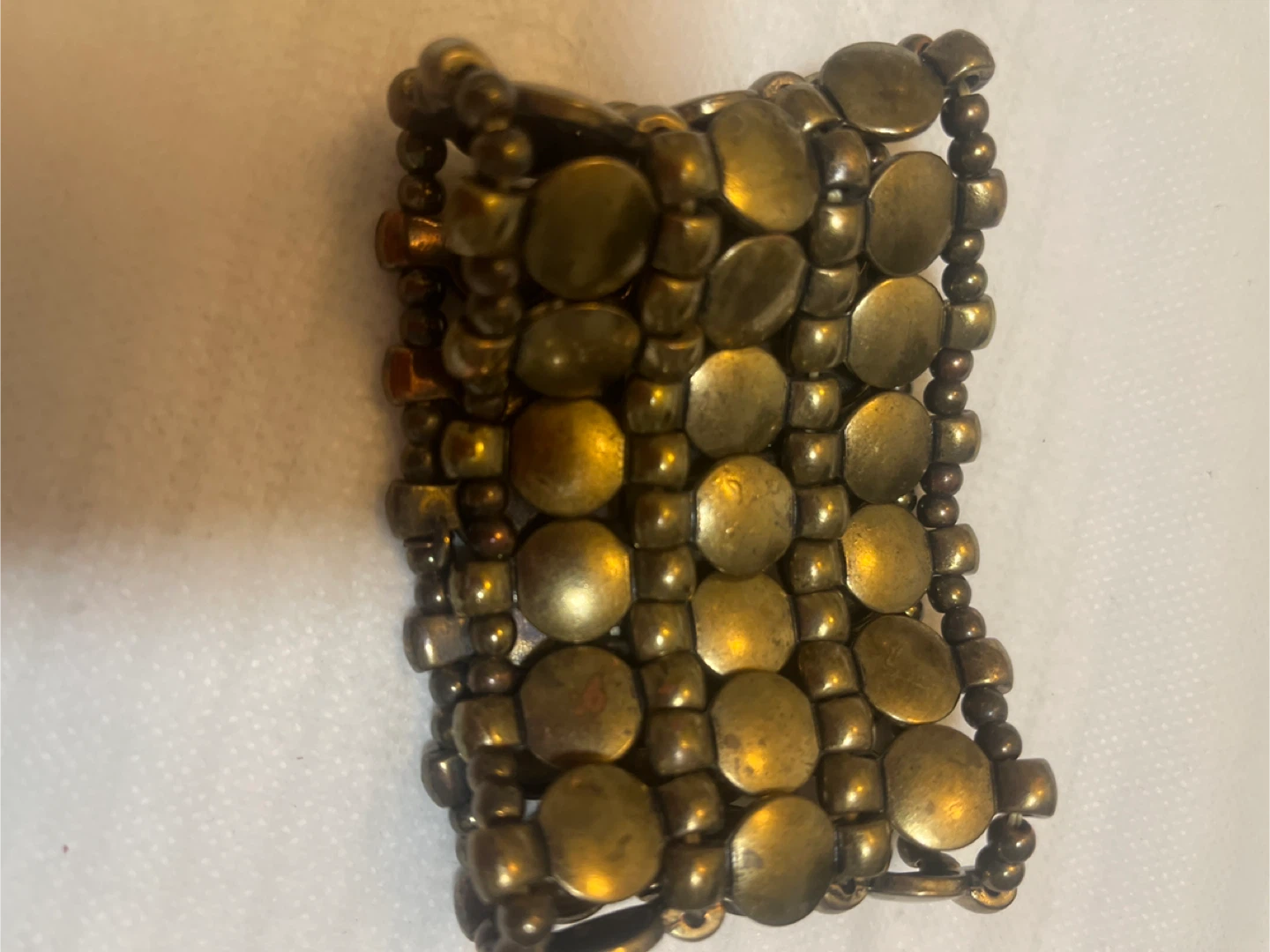 Brass Tone Beaded Stretch Bracelet - photo 2