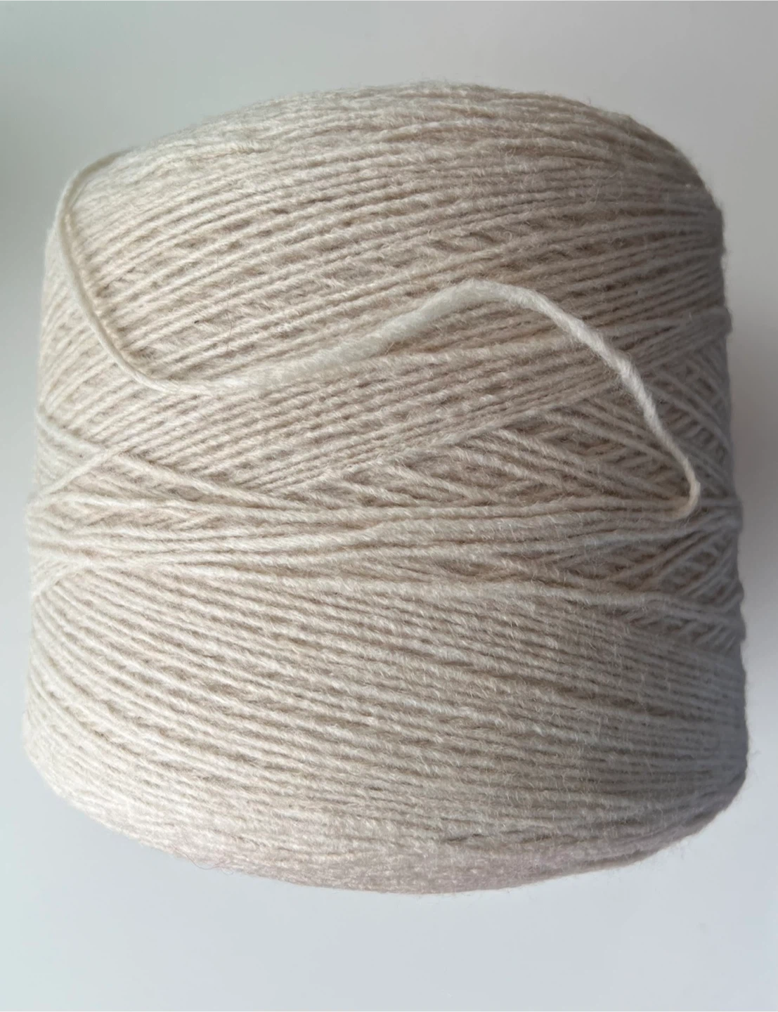 1kg Large Wool Blend Yarn Cone - Cream colour (2.2 lbs)
