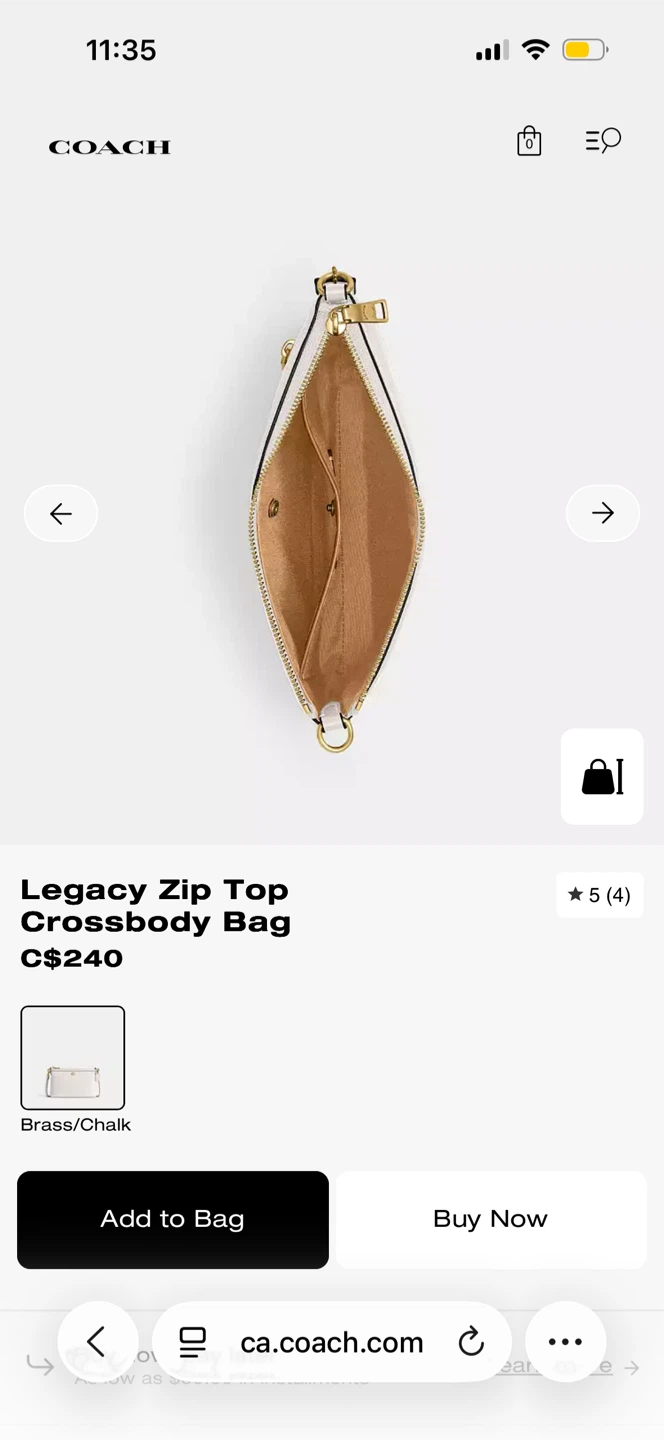 COACH Legacy Zip Top Crossbody Bag - Chalk - photo 5