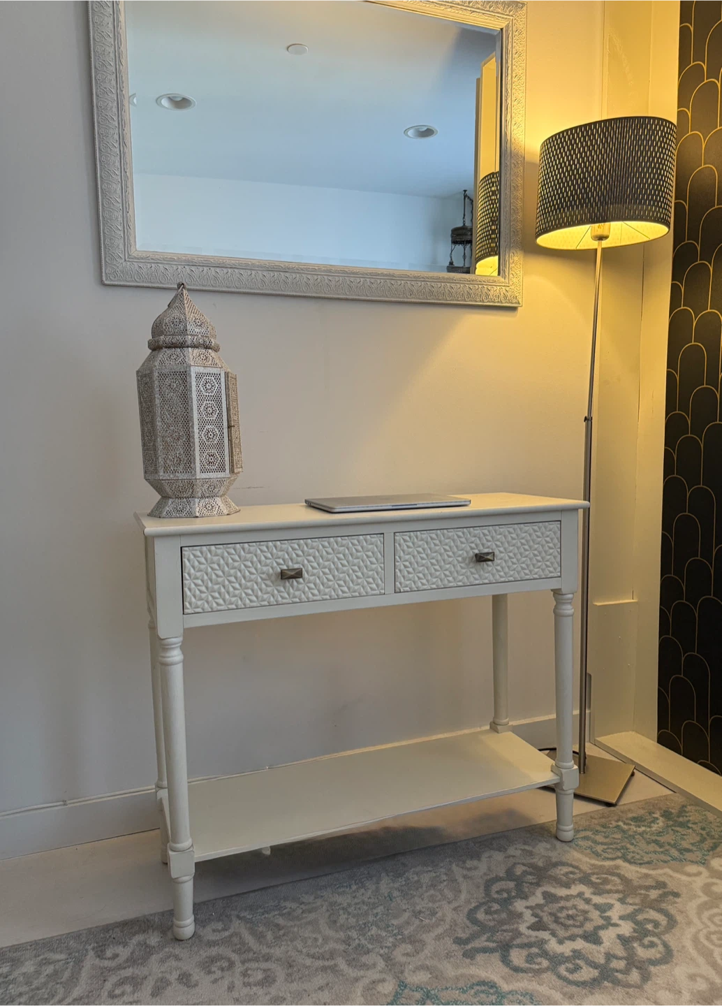 White Console Table with Two Drawers - photo 4