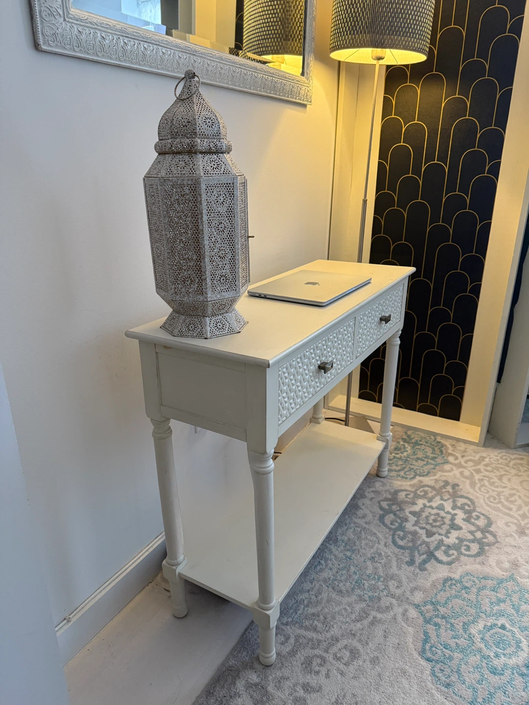 White Console Table with Two Drawers - photo 2