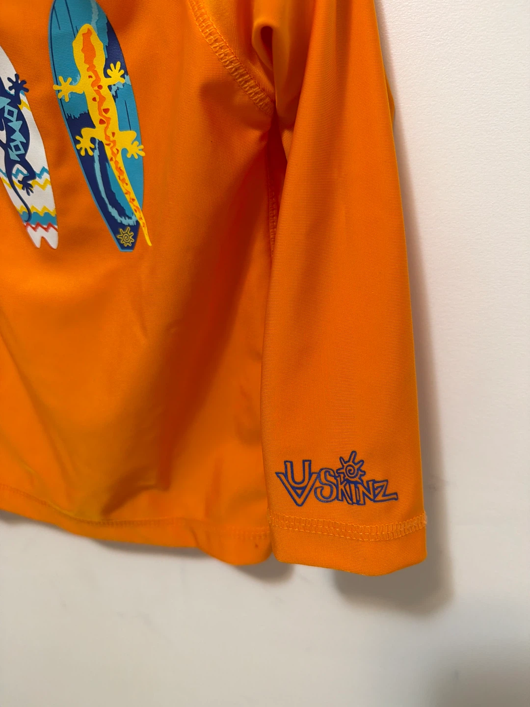 UV Skinz Orange Rash Guard Swim Shirt 4T Surfboards Lizards - photo 3