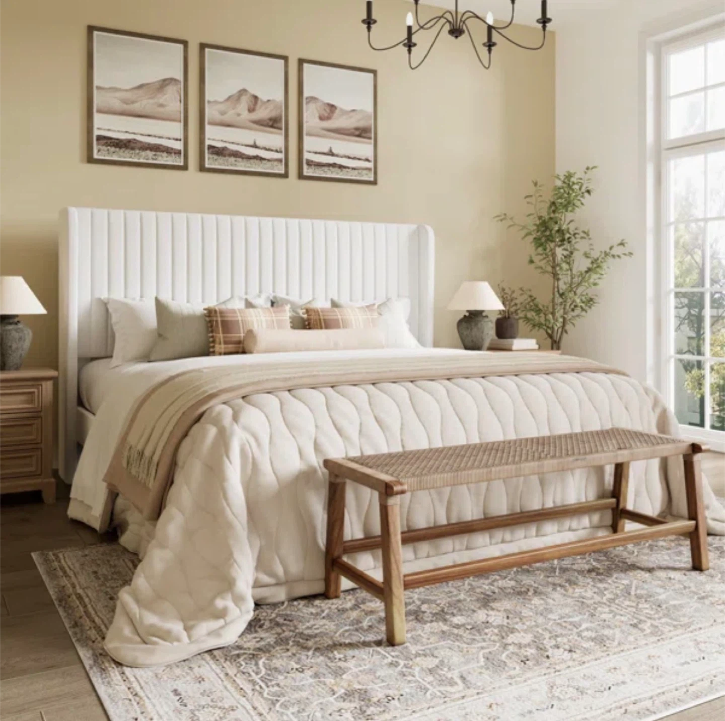 Candler Velvet upholstered platform Bed - photo 2