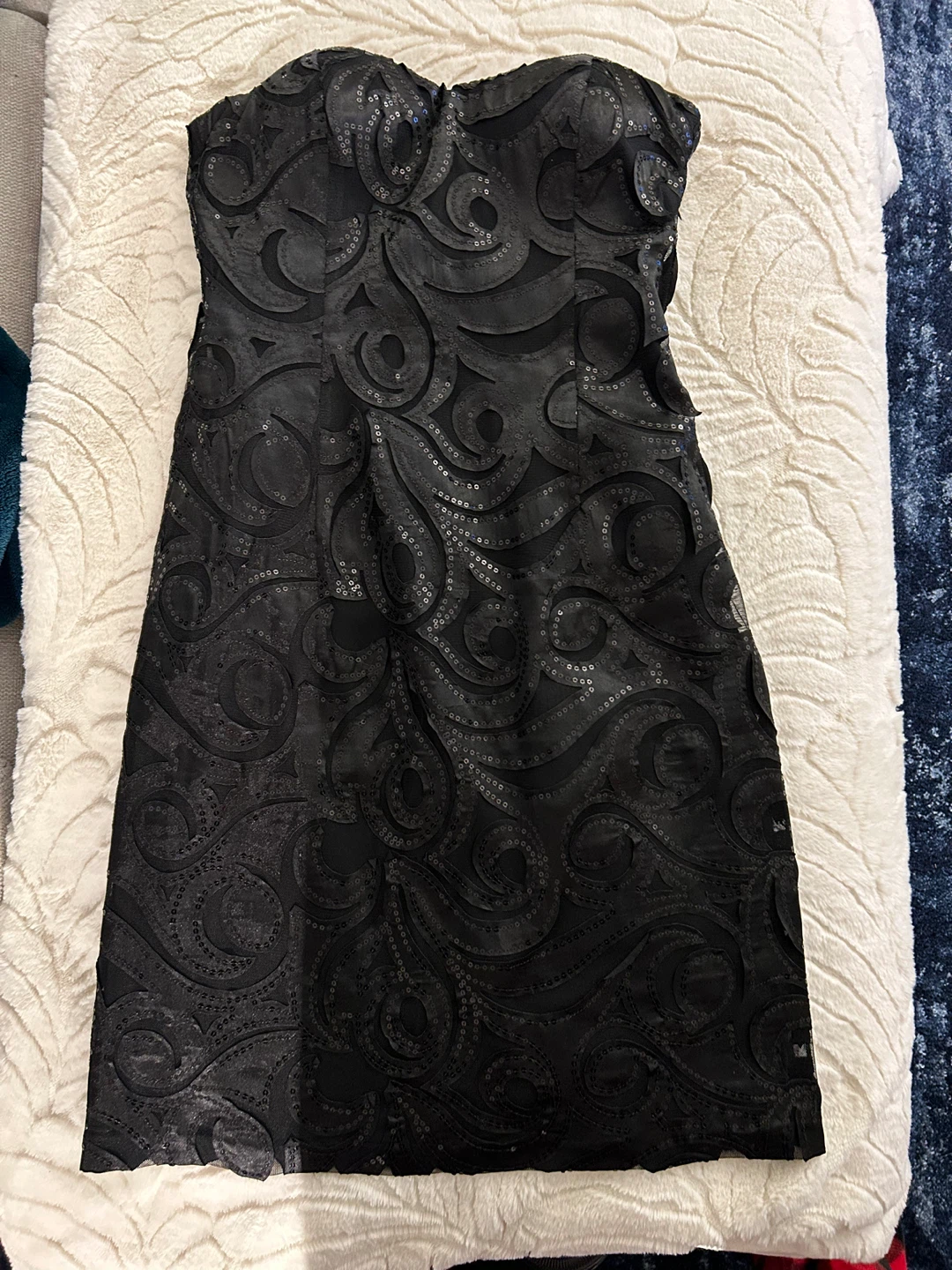 Black Sequin Strapless Dress size M