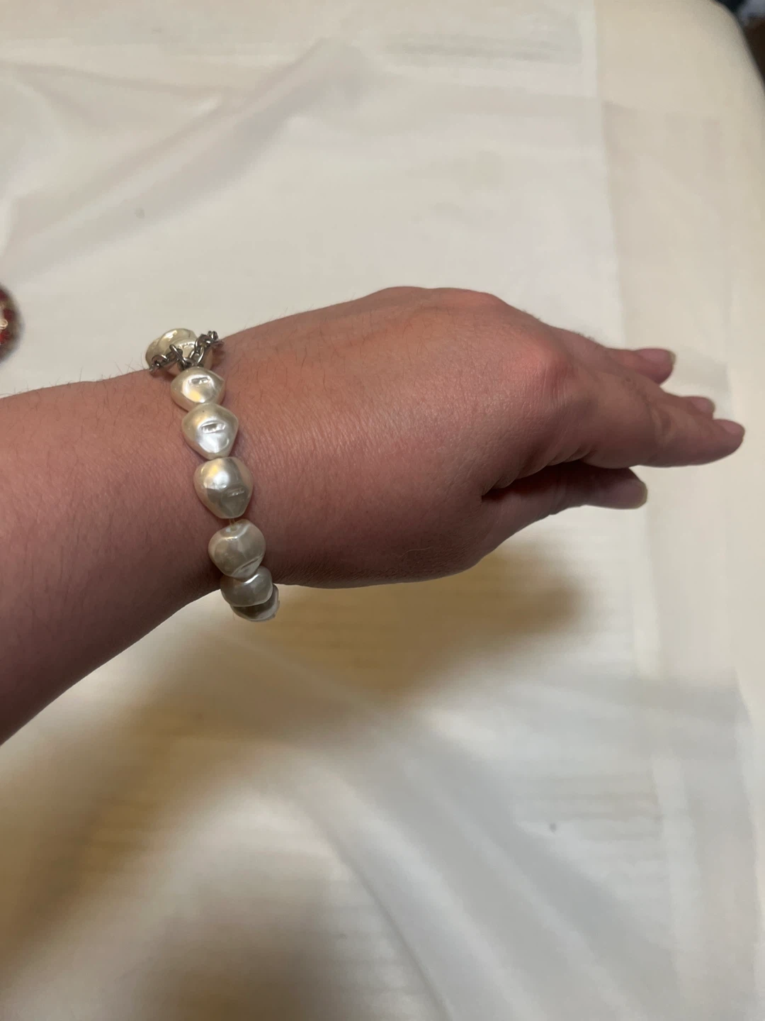 Baroque Pearl Bracelet with Silver Clasp - photo 2