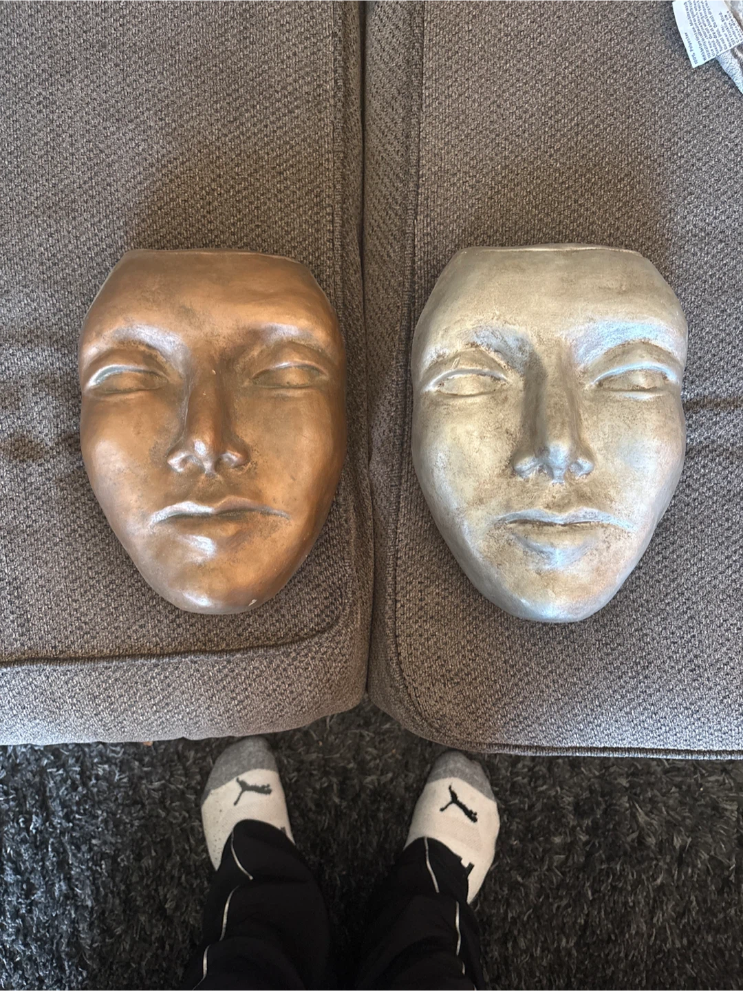 Hand Made Vintage Wall Art Faces (Set of 2)
