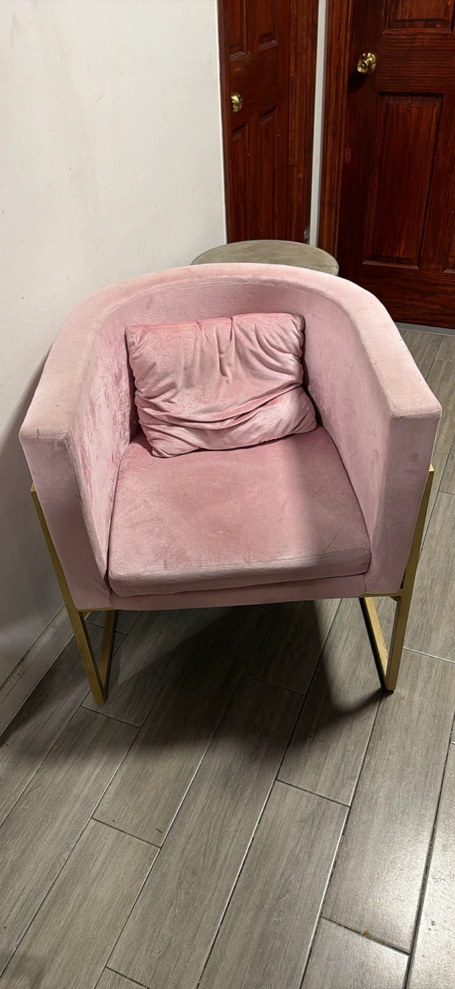 Pink Velvet Accent Chair