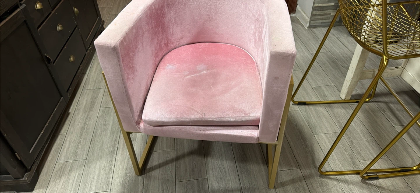 Pink Velvet Accent Chair - photo 3