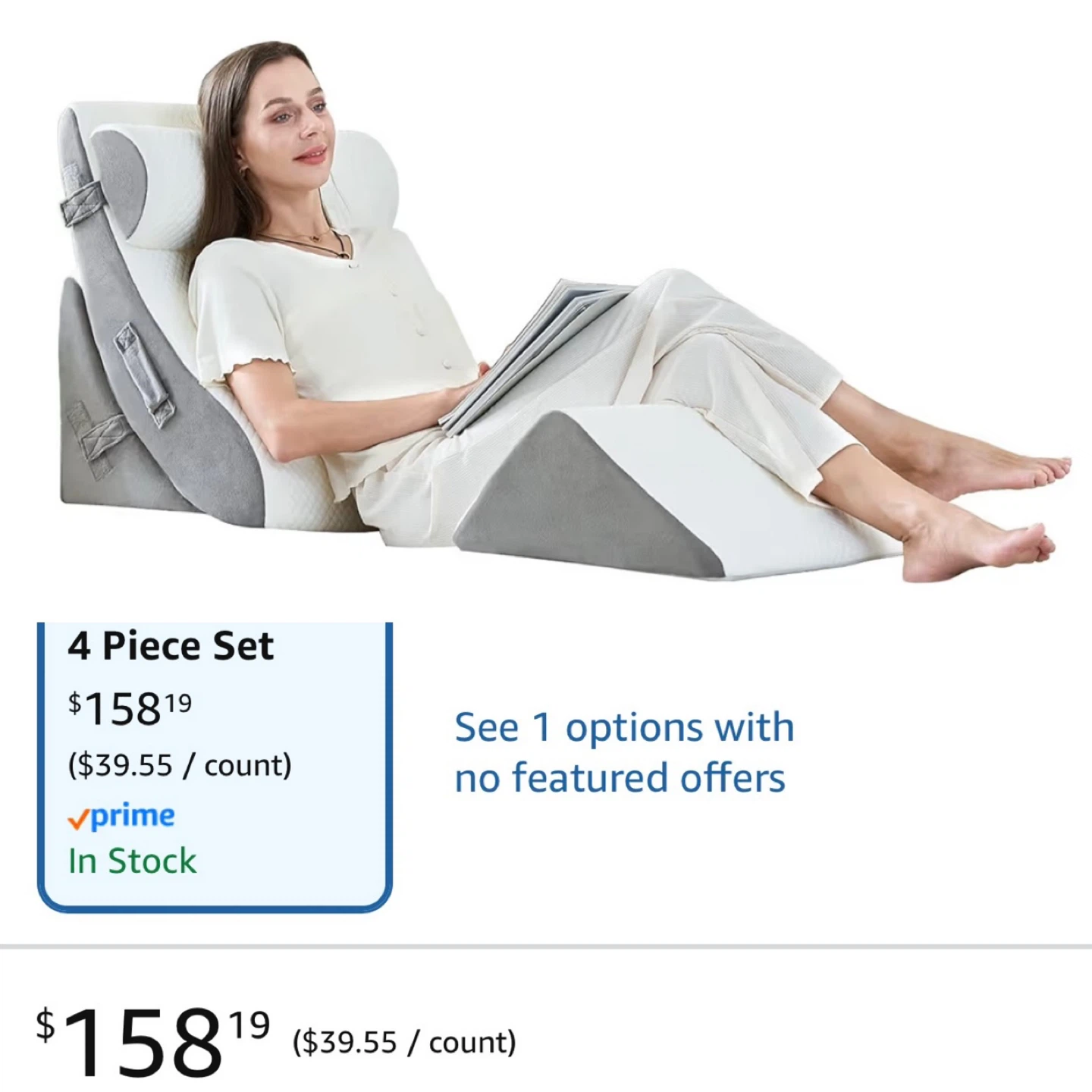 Originally $158 +Tx Memory Foam Bed Wedge Leg Elevation Set