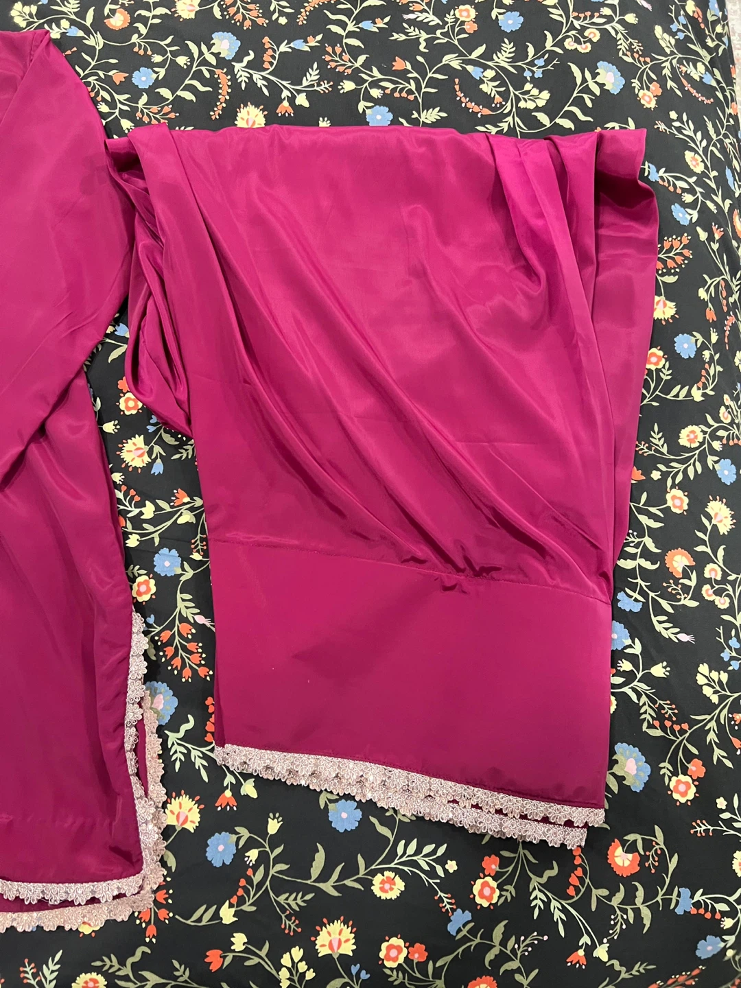 Purple 3-Piece stitched Salwar Kameez with Lace Trim - photo 2
