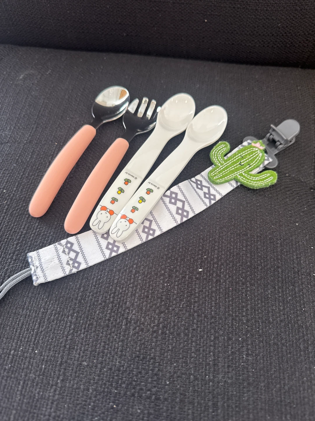 Baby Utensil Set with Pacifier Clip