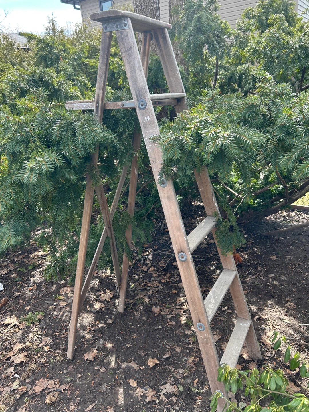 Vintage Wooden A-Frame Ladder