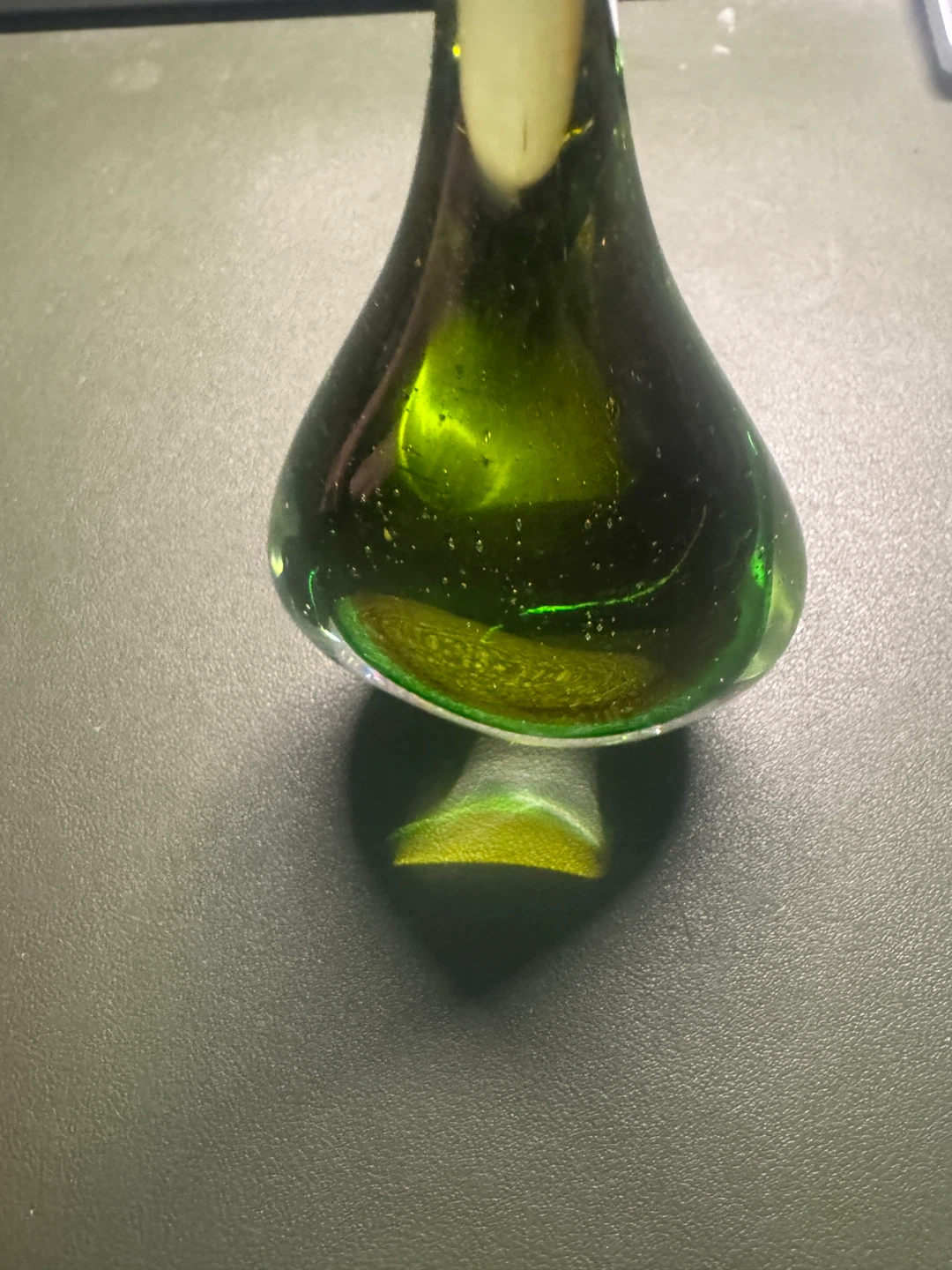 Murano style Green Glass Teardrop Sculpture - photo 3