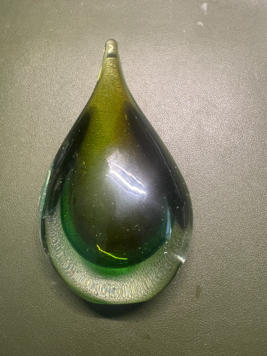 Murano style Green Glass Teardrop Sculpture - photo 2
