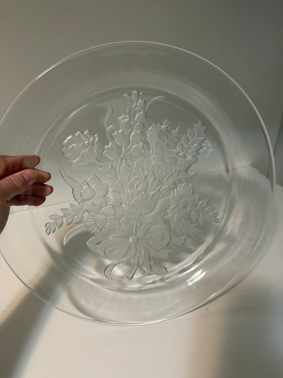 Glass Embossed Floral Plate - photo 3