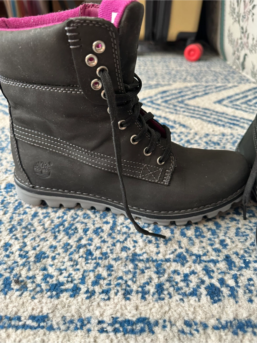 Timberland Women's Black Lace-Up Boots Size 8