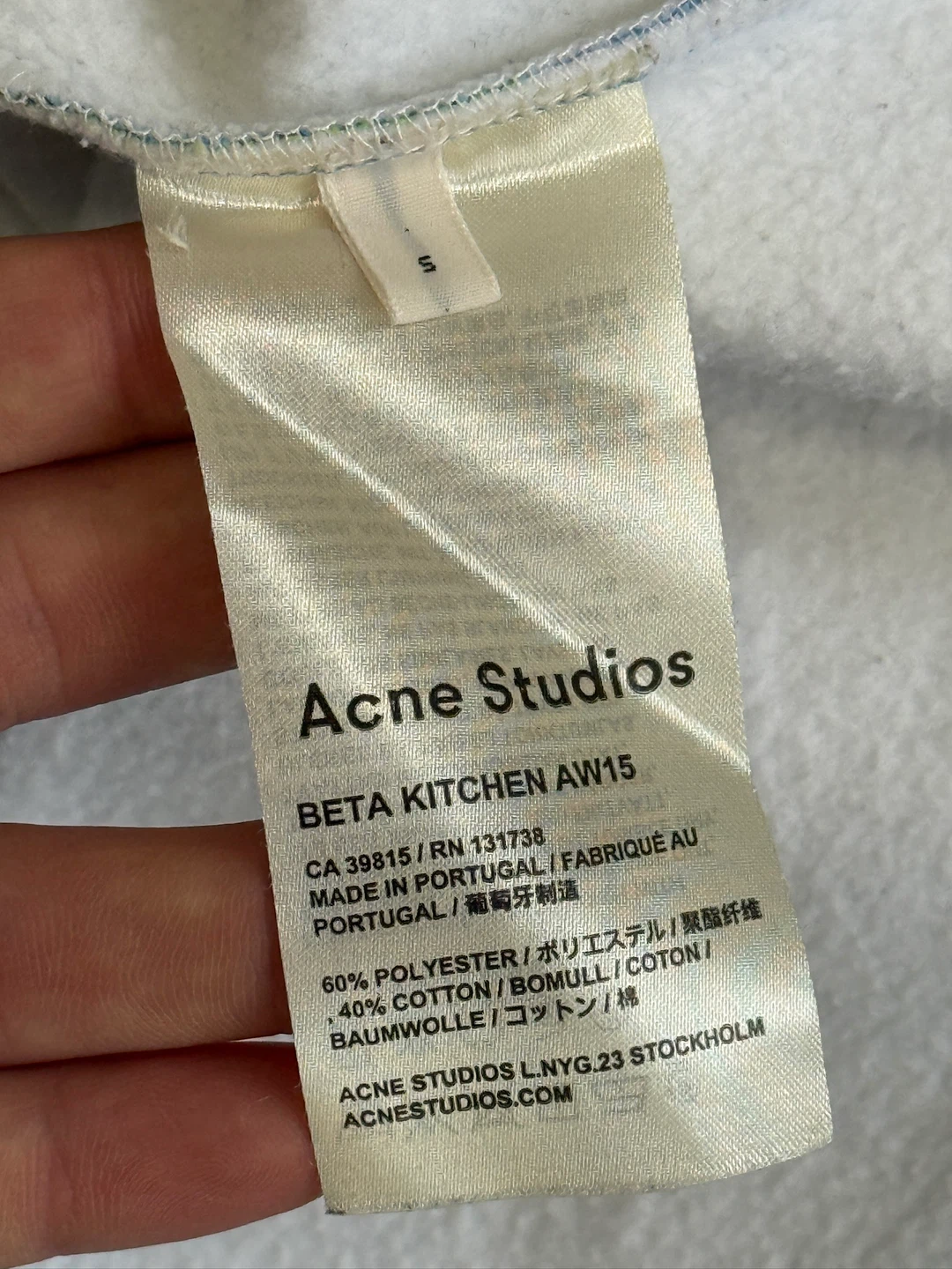 Acne Studios Beta Kitchen AW15 Sweatshirt. Size Small - photo 4