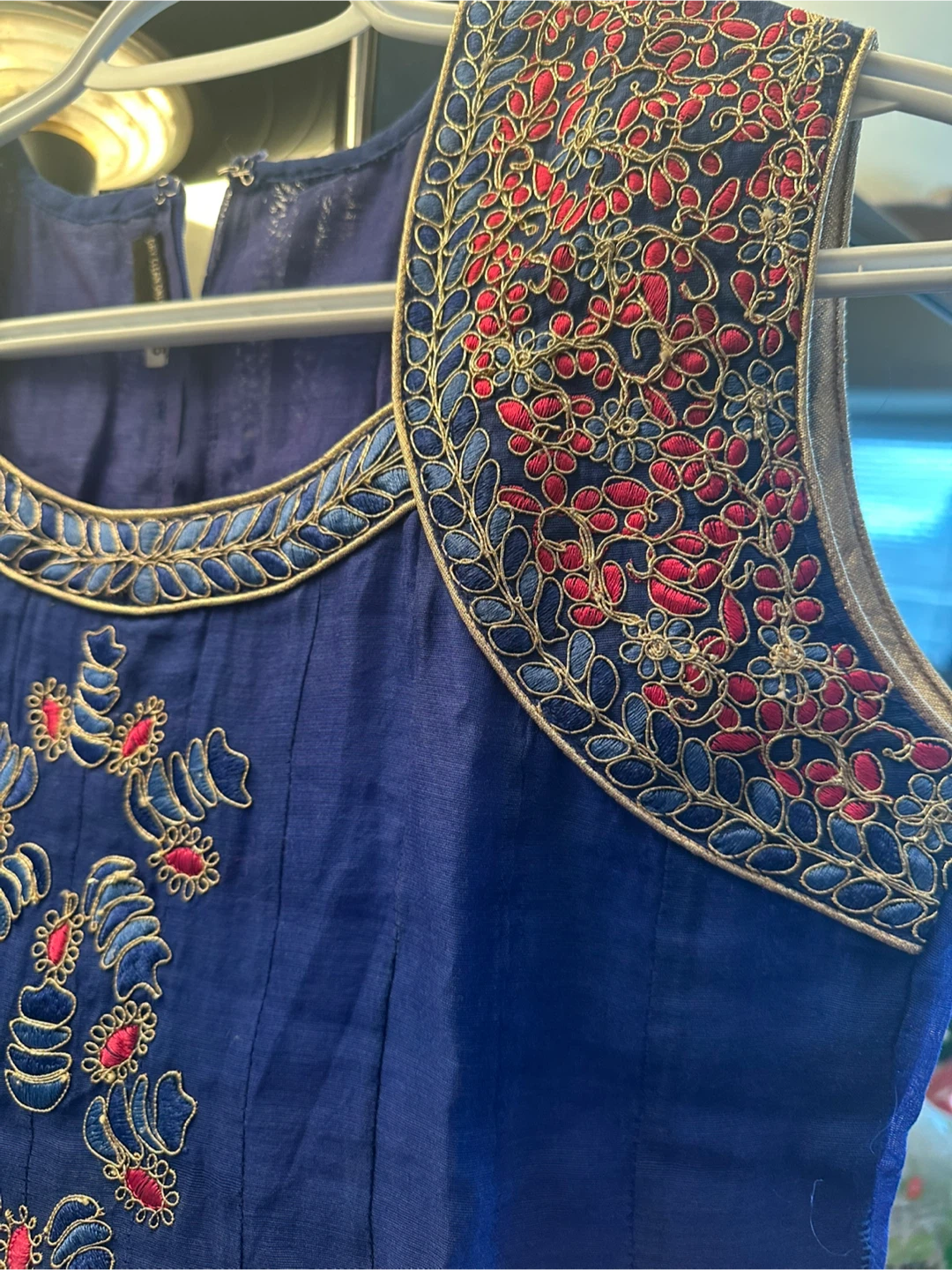 Blue Embroidered Kurti