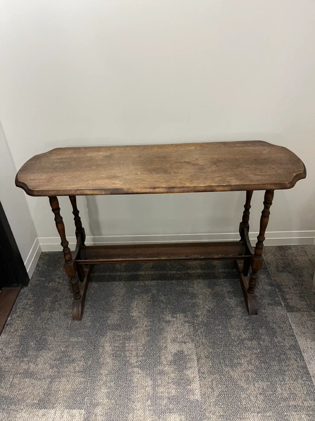 Vintage Wooden Hall Table with Shelf