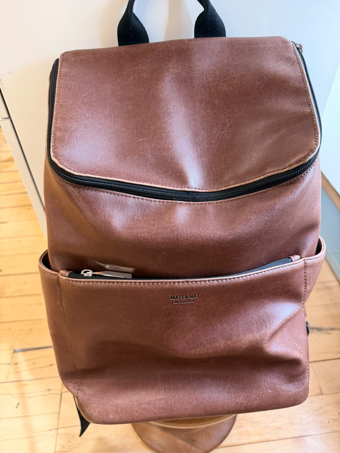 Matt & Nat Brown Faux Leather Backpack