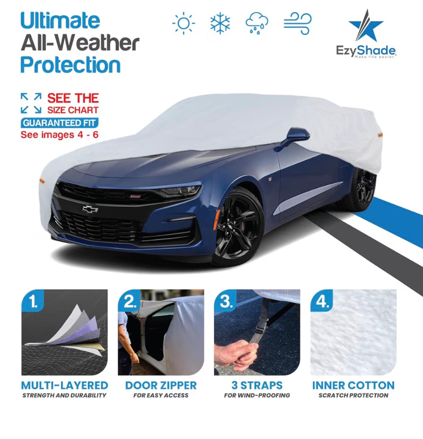 EzyShade waterproof 10 layer car cover NEW - photo 3
