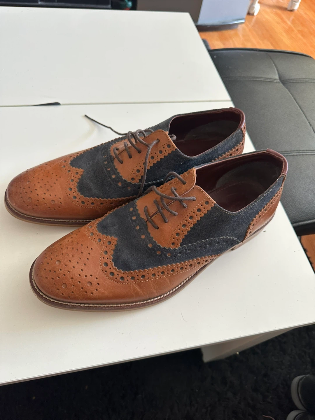 London Brogues Men's Wingtip Brogue Shoes - Size 10