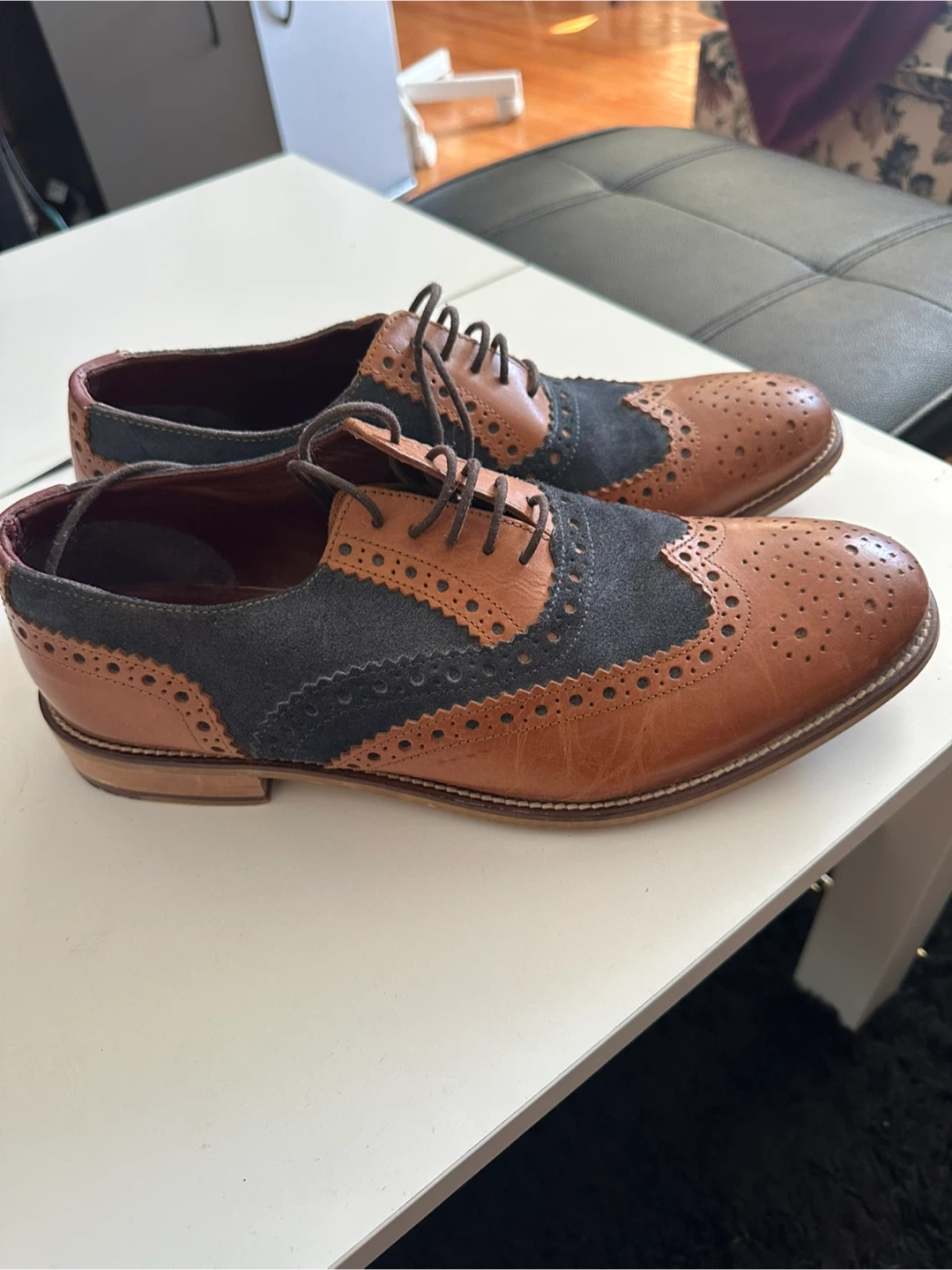 London Brogues Men's Wingtip Brogue Shoes - Size 10 - photo 2