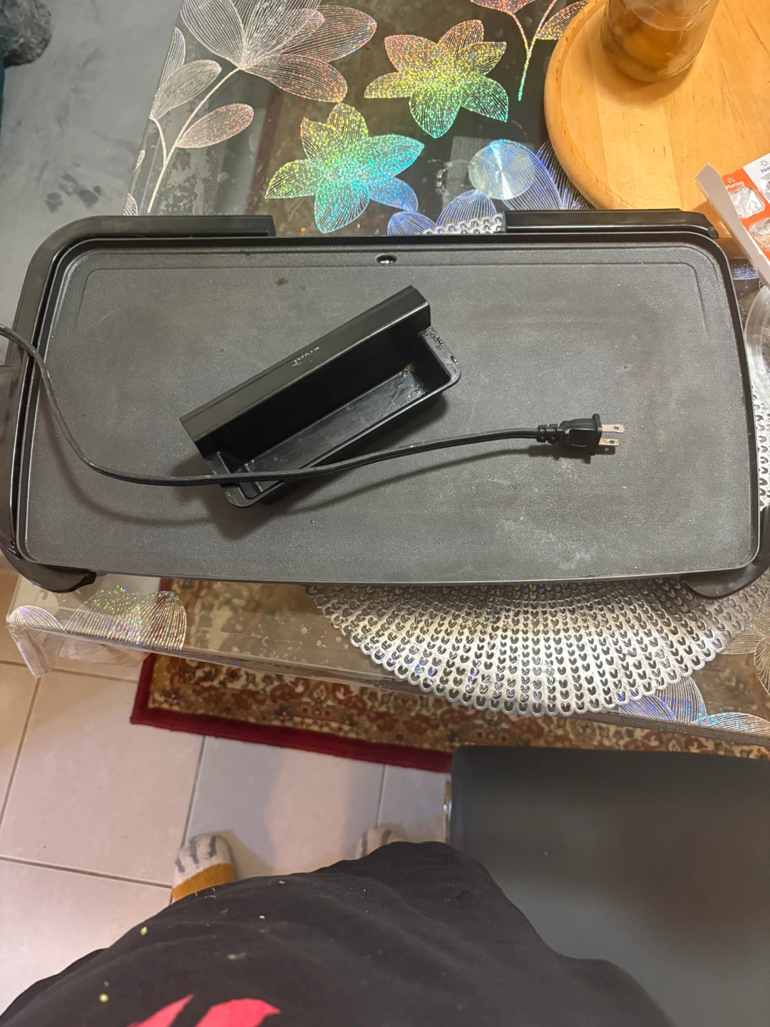 Black Electric Griddle with Drip Tray - photo 2