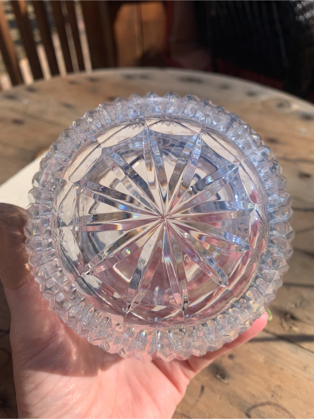 Vintage Cut Crystal Glass Rose Bowl/Vase - photo 3