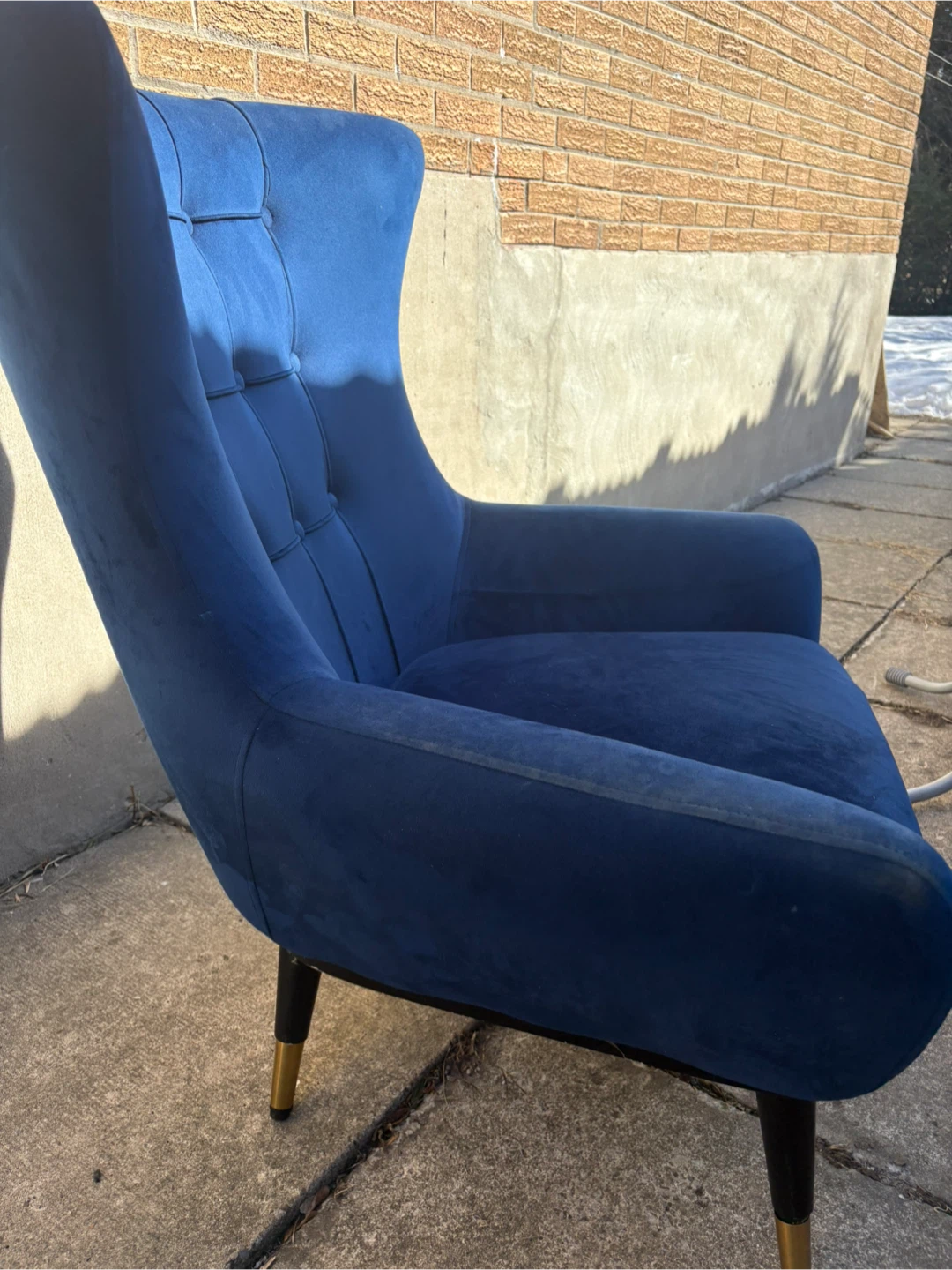 Blue Velvet Accent Chair - photo 4