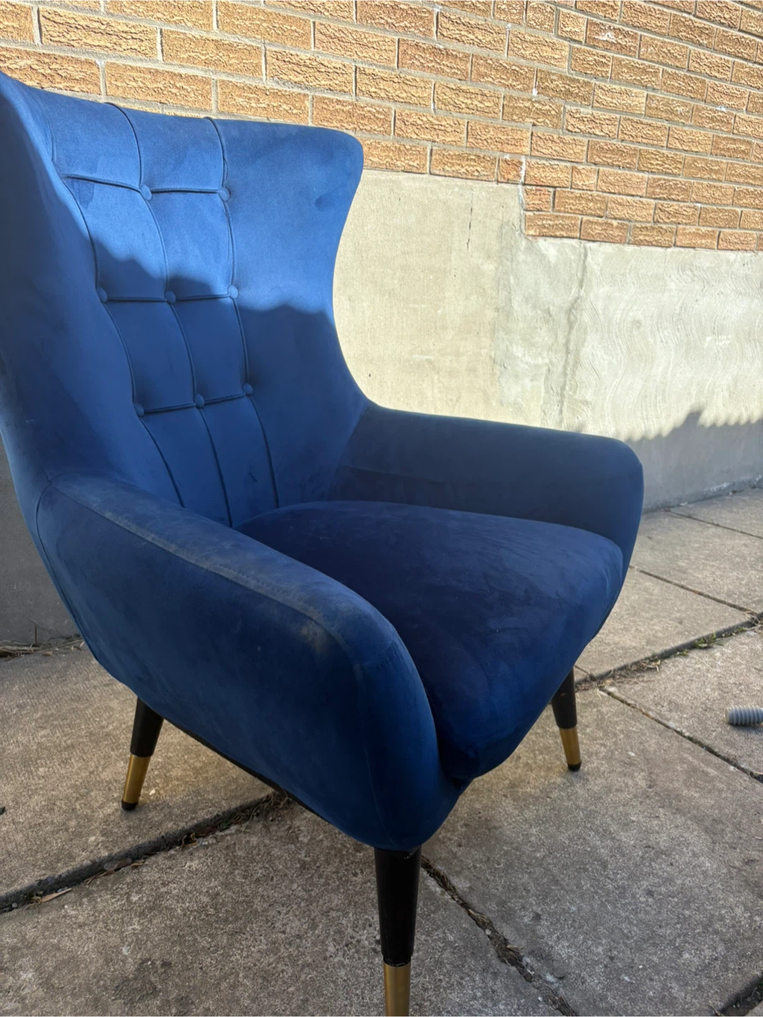Blue Velvet Accent Chair